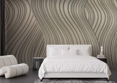 Wavy lines with overlay texture, abstraction Wall mural