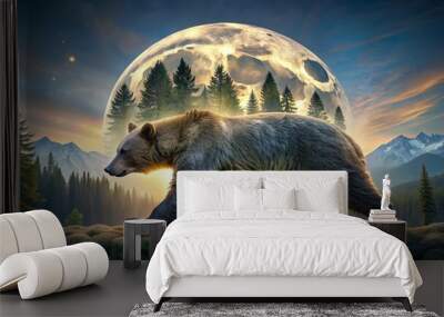 bear in the forest Wall mural