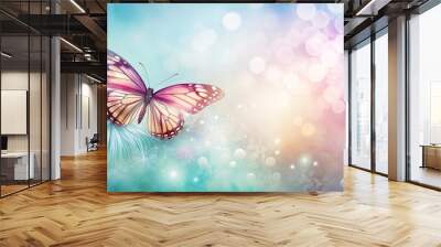 butterfly on a flower background Wall mural