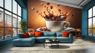 cup of coffee and beans Wall mural