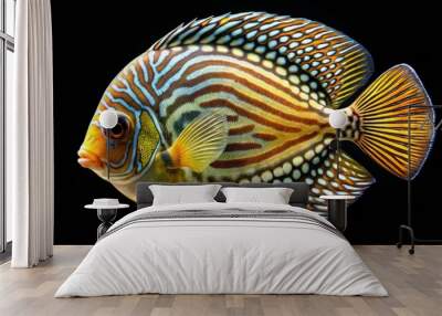 fish isolated on black Wall mural