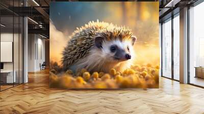 hedgehog in the forest Wall mural