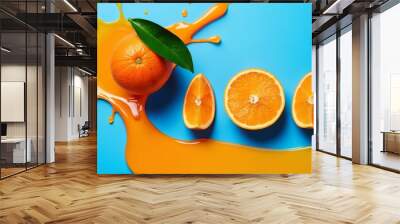 orange and juice splash Wall mural