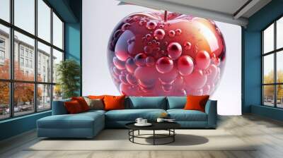 red apple with drops Wall mural