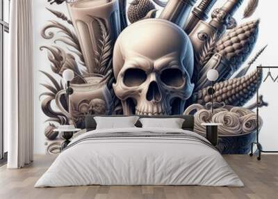 skull and bones Wall mural