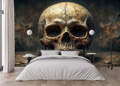 skull in the dark Wall mural