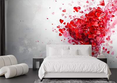 unusual extraordinary romantic cards for lovers and for Valentine's Day Wall mural