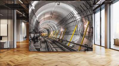 the construction of the subway tunnel Wall mural