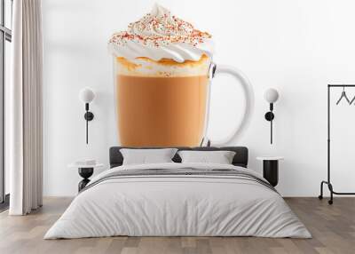 pumpkin spice latte isolated on a transparent background Wall mural