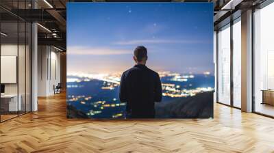 person watching sunset Wall mural