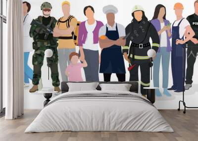 people of different professions no background set vector illustration Wall mural