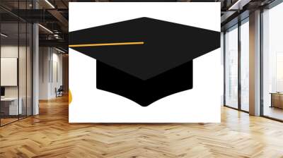 Graduation hat. Academic cap. Vector illustration isolated on white. Wall mural