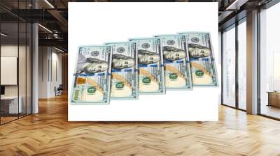 Five hundred dollars close-up, isolated on white Wall mural