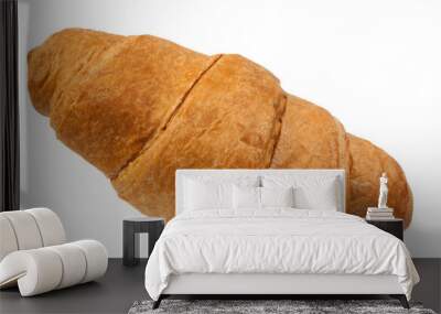 croissant on a white background.french bun on the table. baking concept. baked brown croissant Wall mural