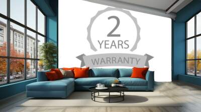 Year warrants button label logo icon sticker. 1 year warranty , 2 years warranty and 5 years warranty . Wall mural