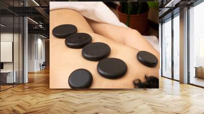 warm Zen stones concept. therapy massage for relaxing Wall mural