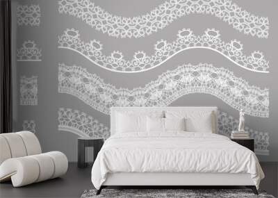 frame lace ornament set, pattern brush. Wall mural