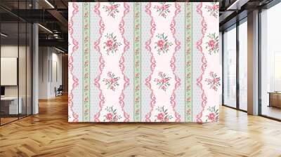 shabby background with floral ornament Wall mural