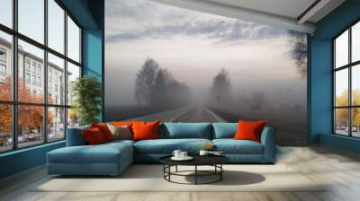 foggy road Wall mural