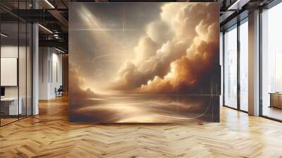 sun and clouds Wall mural