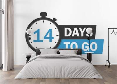 14 days to go label,sign,button. Vector stock illustration. Wall mural