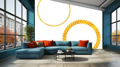 Braided twisted rope circle border vector illustration Wall mural