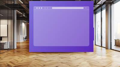 Transparent web browser mockup on purple background in modern flat design. Computer blank template frame. Isolated design. Vector illustration Wall mural