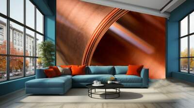 copper sheet is twisted into a large roll Wall mural