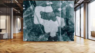 Baikal ice, frozen lake, ice patterns Wall mural