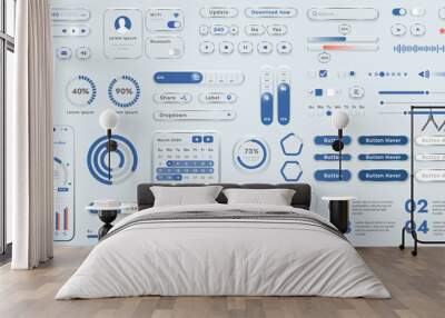 The image shows the interface of a modern app or web application used to track finances or plan events. Basic elements include a set of buttons, menus, and options. Wall mural