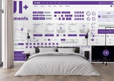 These graphic components provide a comprehensive approach to the development of interfaces that meet modern requirements for functionality and aesthetics in Internet resources. Wall mural