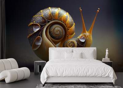 Deformed snail with two shells Wall mural