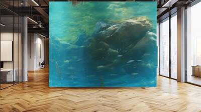 Fish in aquarium. AI generated art illustration. Wall mural