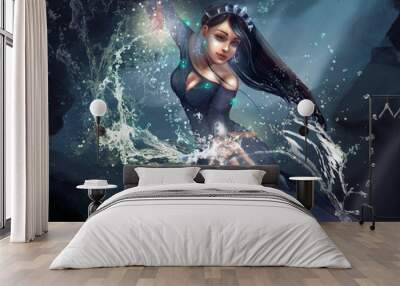 girl-mage uses the spell Wall mural