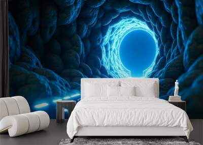 a futuristic passage through a tunnel in the shape of a keyhole Wall mural