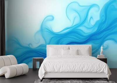 abstract blue waves on a blurred background gradient Wall mural