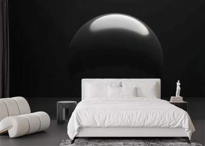 black ball on black background abstract background Wall mural