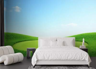 green grass against a blue sky minimalism Wall mural