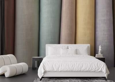 linen fabric in pastel colors Wall mural