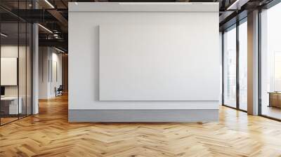 Empty white gallery room with large canvas during daytime Wall mural