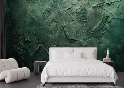 Rich dark green background texture, stone texture banner with elegant dark green color and design. Wall mural