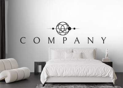 Vector logo on which an abstract image of a pattern in the form of a dream catcher in space. Wall mural