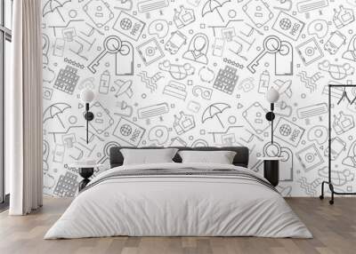 Vector hotel pattern. Hotel seamless background Wall mural