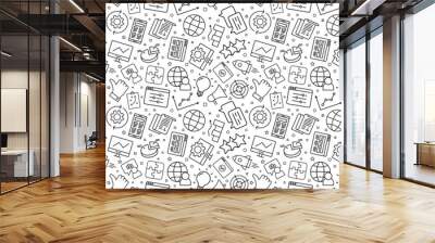 Vector SEO and promotion pattern. SEO and promotion seamless background Wall mural