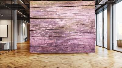 Wood Texture, Wooden Plank Grain Background, Desk in Perspective Close Up, Striped Timber, Old Table or Floor Board Wall mural