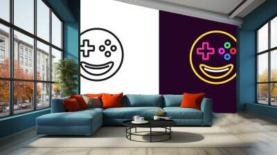 Emoji gamer illustration. Vector emoji player Wall mural