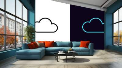 Outline cloud icon, with editable stroke. Linear cloud sign, technology pictogram Wall mural