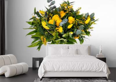 bouquet of flowers isolated on white background Wall mural