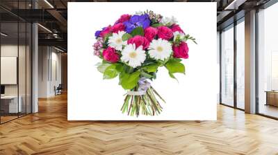 bouquet of flowers isolated on white Wall mural