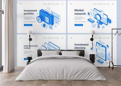 Banners for electronic tools for business promotion Wall mural